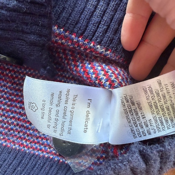 FARM Rio Red Blue Leopard Print Button Cardigan Size Small - Picture 4 of 5